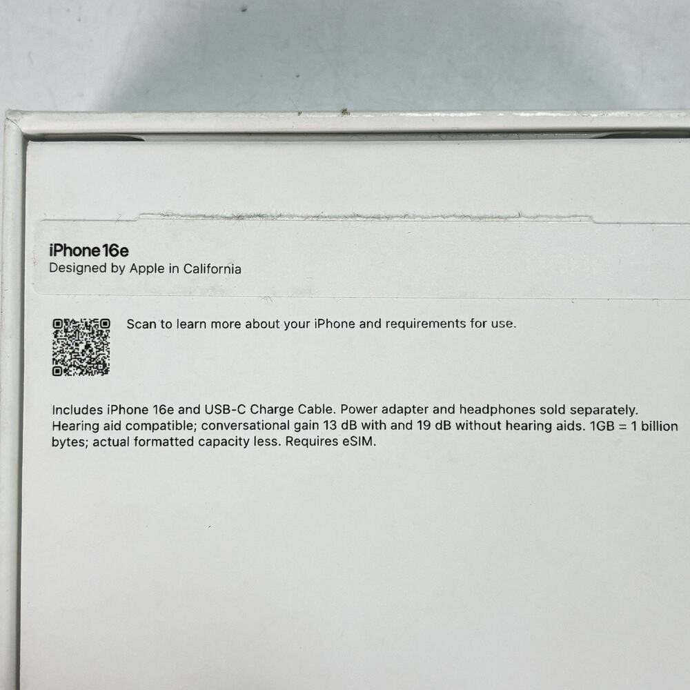 Apple A3212 iPhone 16e White 128GB - Empty Box ONLY - Picture 8 of 8